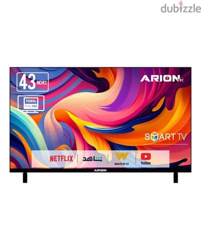 تلفزيون arion 43 بوصه سمارت اندرويد جديد بالكرتونه