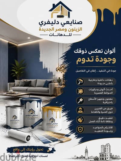حوّل بيتك إلى تحفة فنية مع صنايعي دليفري الزيتون ومصر الجديدة للدهانات