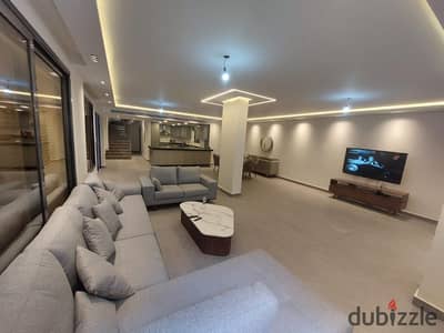 دوبلكس بجاردن للإيجار مفروش بارقي فيلات النرجس 350م فرش راقي جدا