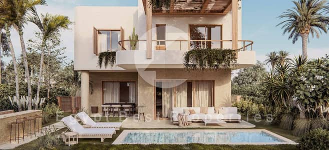 A prime Location  Ras El Hekme By Marakez Own Chalet Fully Finished with Direct Sea View with Lowest Down Payment