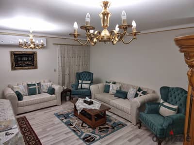 Fully furnished apartment for rent great price Garden view super lux finishing ready to move near Avenue Mall and mosque Typical floor in Al Rehab 2