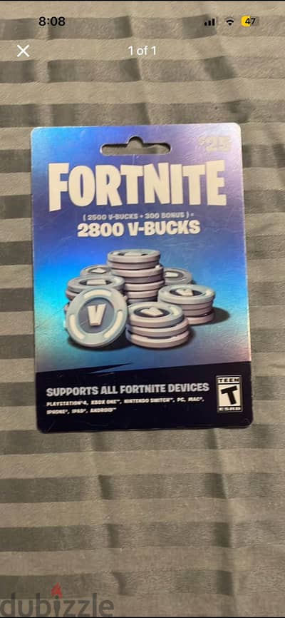 Fortnite V-Bucks cards