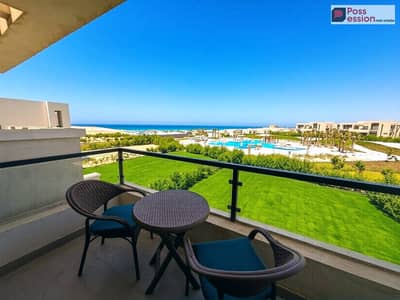 شالية متشطب صف اول على البحر للبيع في الساحل الشمالي مع الاهلي صبور seaview تقسيط على 8 سنوات