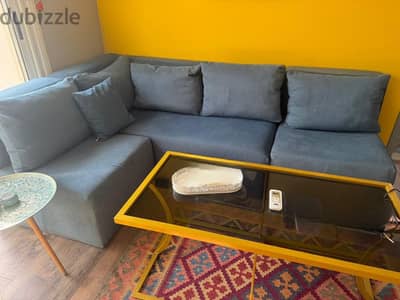 L shape and table