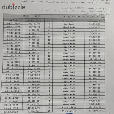 #للبيع استوديو مساحه 61 متر في B8 استلام خلال سنة دور ثاني فيو بارك اتجاه بحري غربي