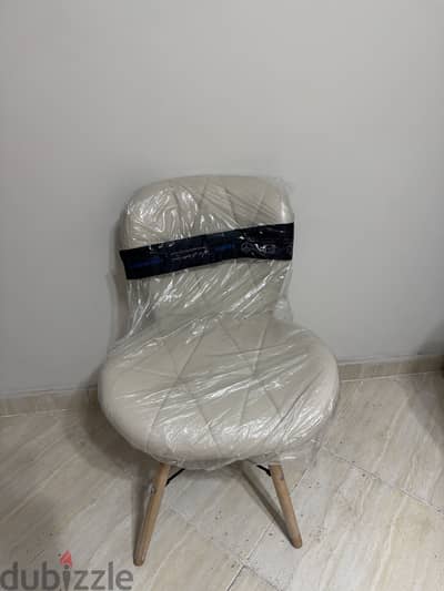 Riga Beige Leather Wood Chair