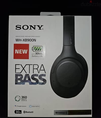 Sony wh-xb900n used حالة ممتازة بالعلبة و كابل 3.5
