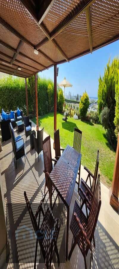 Villa in a prime beachfront location with a stunning sea view and a beautiful garden for rent in Diplomats 5, Mountain View, North Coast 23000 daily