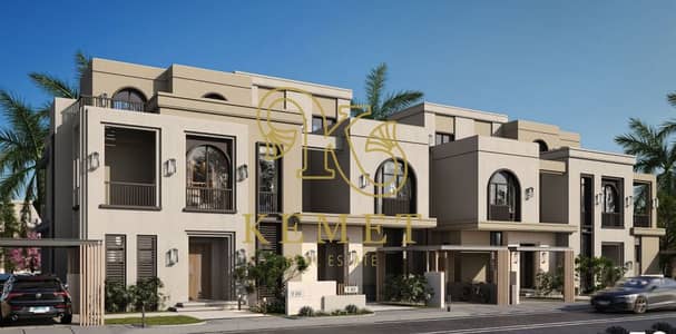 townhouse corner 165m + 33m open roof + garden in 6th settlement new Cairo