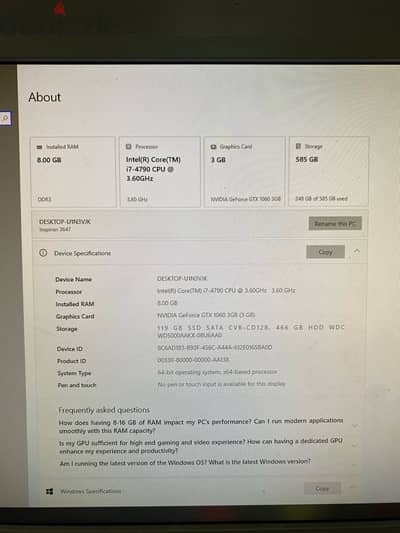 Core i7 4790k & GTX1060 3GB