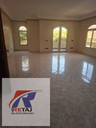 Apartment for rent with a garden view in a prime location in Al Banafseg Villas 10, near Ahmed Shawky Waterway Axis, First Settlement.