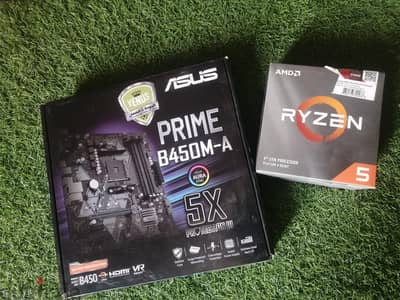 معالج  RYZEN 5 3600 و ماذربورد ASUS PRIME B450M-A