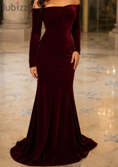 Burgundy dress - فستان احمر نبيتي