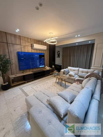 Fully furnished luxury villa for rent in Madinaty, hotel-style finishing, European furniture, ACs, garden, prime location, ready to move in.