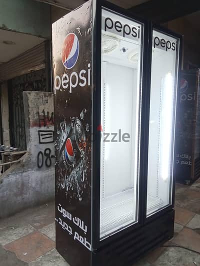 ثلاجه بابين بيبسى جديده زيرو بالبلاستيك بتاعها شحن شركه