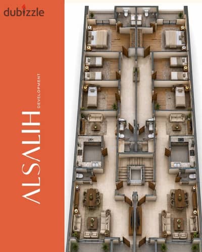 Apartment for sale in the first neighborhood east of Al-Shorouk City, every other floor 240 m, delivery in 6 months with a down payment of 50% and installments over two years next to all services