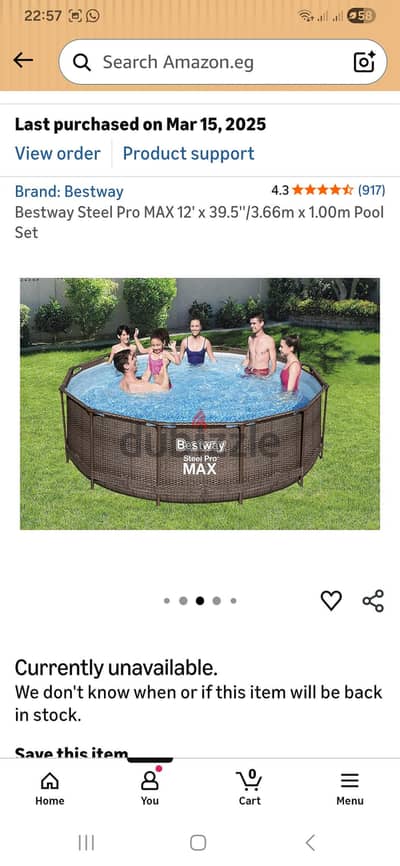 Used swimming pool Bestway Steel Pro MAX حمام سباحه مستعمل