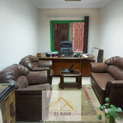 Furnished and air-conditioned office for rent on Mostafa El-Nahas main street near the intersection of Abbas Al-Akkad and Mostafa El-Nahas in Nasr City