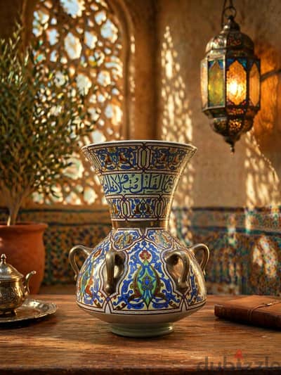 فازة شكل مشكاة مصممة على طراز الفن الإسلامي