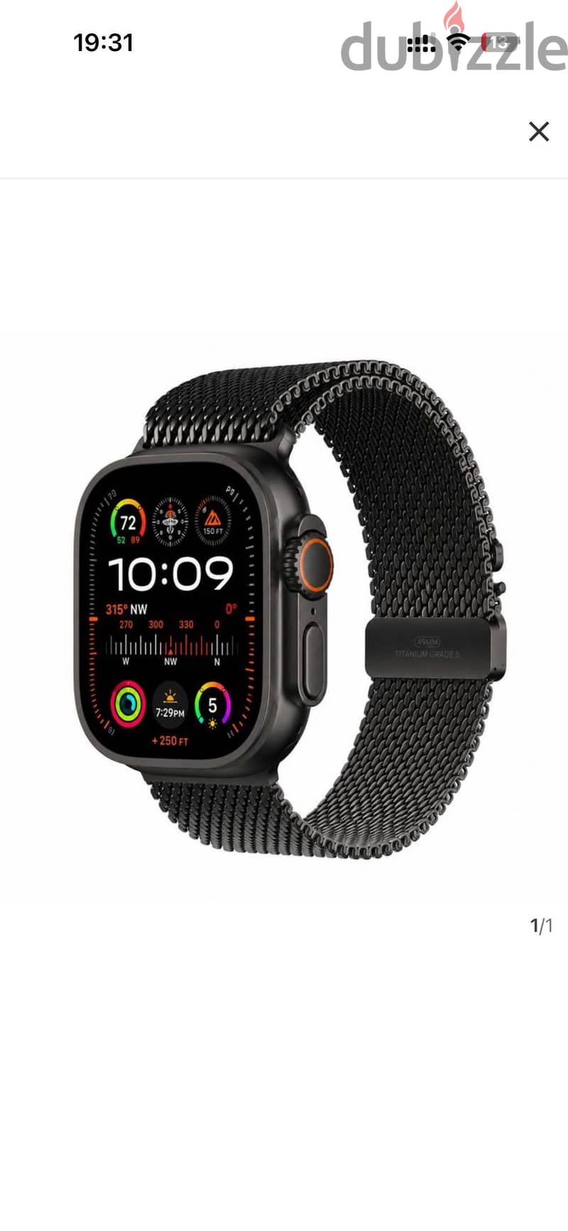 Apple Ultra 2 Black Titanium Case with Black Trail 2