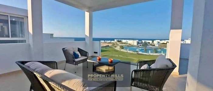 103 sqm chalet, ready for immediate occupancy, panoramic sea view, on the North Coast, next to Mountain View and Sodic in Cali Coast.