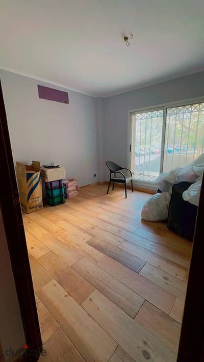The cheapest ground-floor apartment with a garden in Madinaty, a distinguished location, and a wide garden, model 300 in B1 next to services, 3 bedrooms at a bargain price.