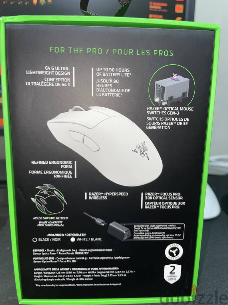 RAZER DEATH ADDER V3 PRO (WHITE EDITION) 4