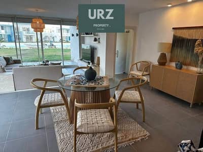 Highest rental yield in Ras El Hekma Ground floor chalet with garden and private beach on the lagoon. Prime location next to Seazen Marbay La Vista