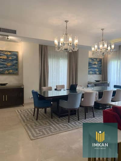 Apartment for sale in Adrees East Compound, finished to an ultra-super-lux standard, with 3 bedrooms and a view of vast green spaces, with a down paym