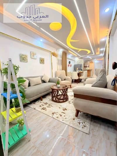 Ground floor apartment with modern furniture and appliances in Alexandria, Ajami, next to the sea, luxury finishing