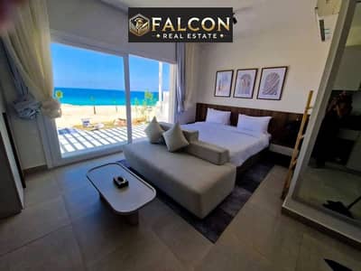 With a 30% discount, a fully finished chalet for sale with Acs in dose by Akam Al Rajhi, with double sea and lagoon view. in Installment up to 5 years