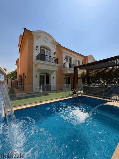 Luxury twin house villa with pool for rent, furnished Layan Residence Compound, Fifth Settlement