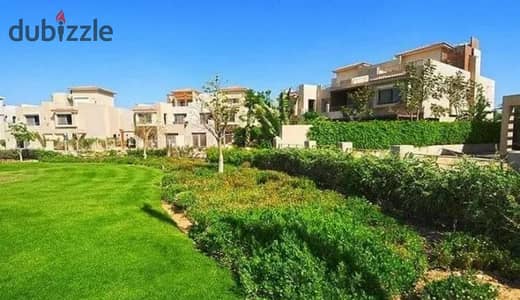 For sale: The last twin house villa, ready for Ready to move delivery, first row directly on the golf course, with a distinctive, spacious facade.