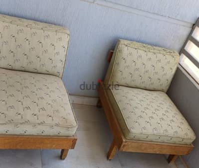 Pair of Vintage Solid Wood Accent Chairs