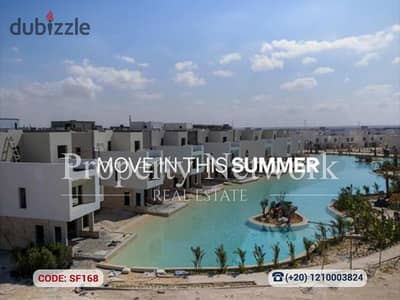 شاليه أرضي بحديقة 3 غرف 175م تشطيب كامل | المصيف رأس الحكمة موقع مميز
