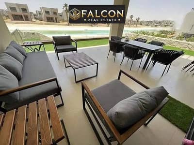 AZHA NORTH بأقل سعر في الساحل الشمالي , خليج راس الحكمه شاليه غرفتين بـ التكييفات مركزيه تشطيب مميز High End + kitchen  أقساط تصل الي 10 سنوات