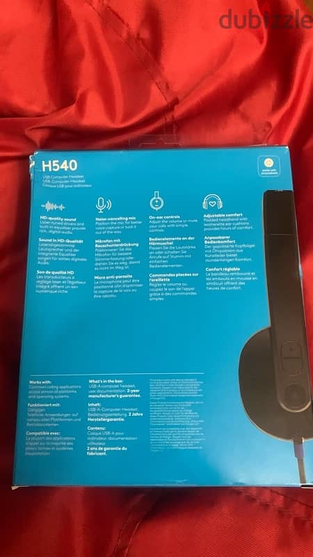 Logitech H540 USB Headset, Black 1