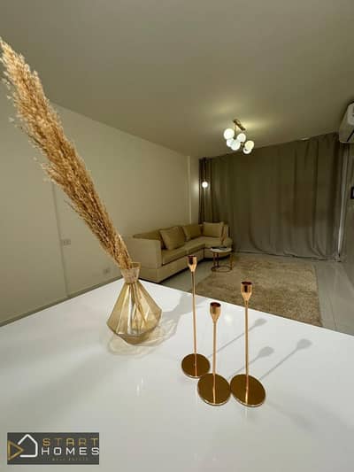 85 sqm apartment with 2 bedrooms and 2 balconies for rent, fully furnished, in Madinaty B12 View East Hub and Craft Zone, with direct access to servic