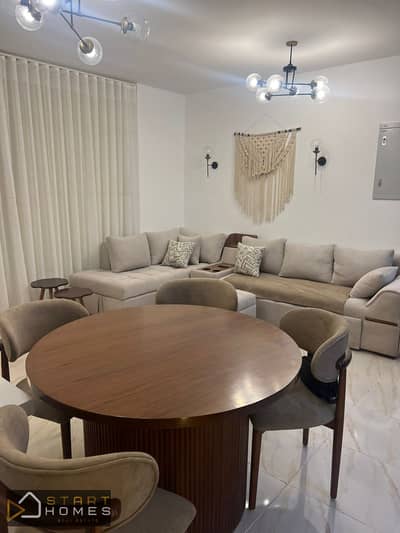 100 meter apartment, two rooms, furnished, for rent in Madinaty B15, fully air-conditioned and close to services (Craft Zone and East Hub Mall).