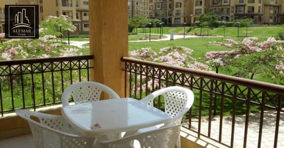 107 متر apartment with a spectacular and rare view on Wide Garden for sale cash in Madinaty Phase B1 company finishing in good condition not impaired close to all services and the open air