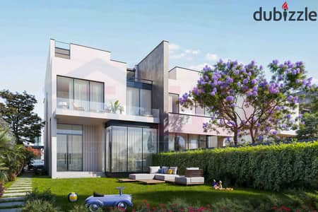 فيلا Twin House للبيع (مباني 402 م + الجاردن 159م) برج العرب - كومباوند Malaaz