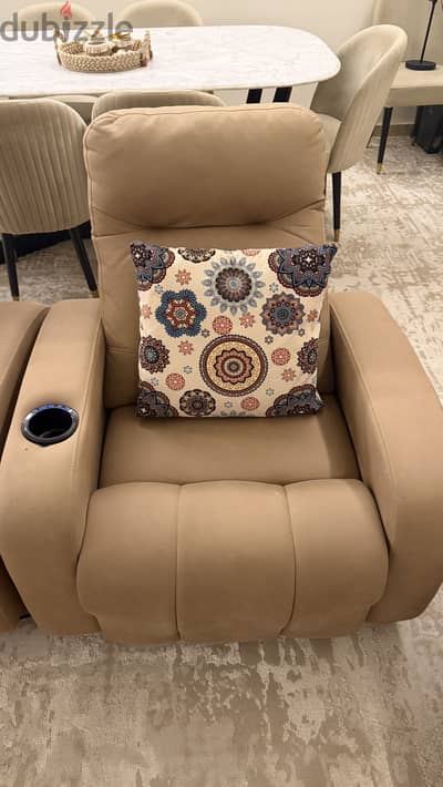 Electric lazy boy with massage and cup holder cooling