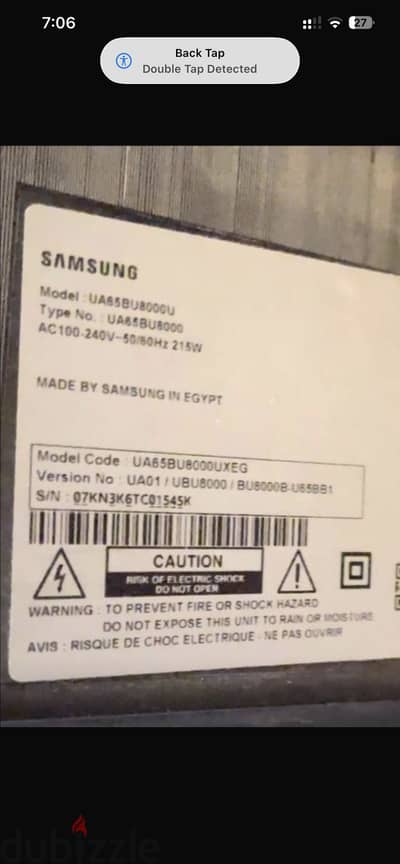 Samsung Crystal UHD BU8000 Smart TV 65 بوصة – البانل بايزه