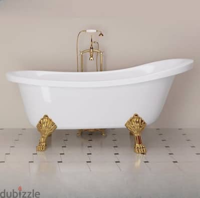 Luxury bathtub and faucet بانيو وخلاط ديكور