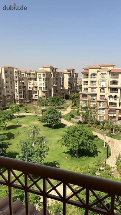 107 meter apartment with a wonderful and rare view of Wide Garden for sale cash in Madinaty Phase b3 company finishing in good condition not scratched at all next to the movement and South Park