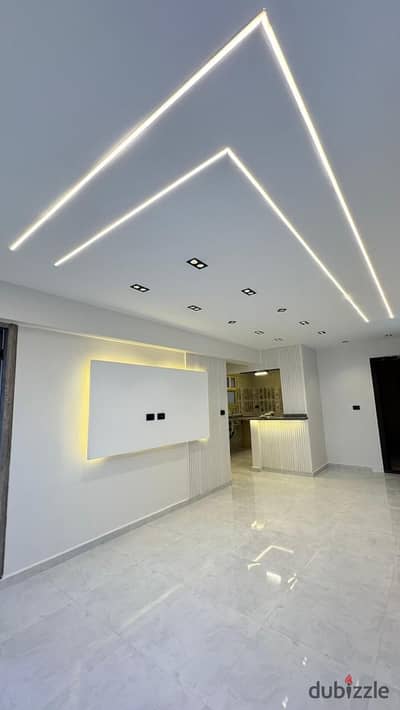 A very distinctive and excellent apartment, facing the malls and services, and directly next to the mosque, on the third floor in Degla Compound.