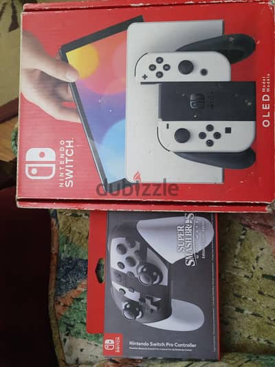 Nintendo Switch OLED With Pro Controller and 2 games