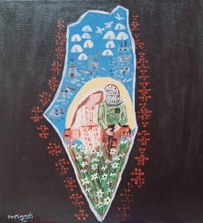لوحة فنية رسم يدوي