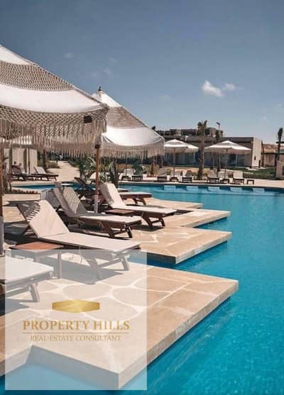 Lowest-priced fully finished 2BR chalet with ACs, 120 sqm, 5% down payment, prime Hacienda Sidi Abdelrahman location, cash discount.