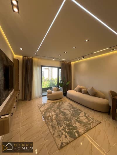 100 sqm apartment with 2 rooms for rent, furnished, in the most prestigious and newest phase of Madinaty B15B, with luxurious custom finishes, fully a